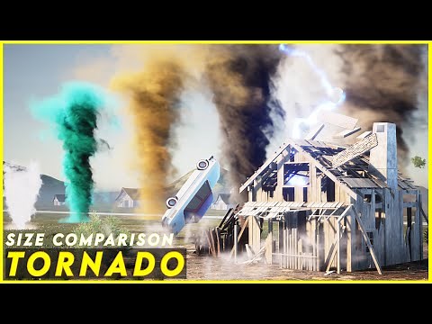 Tornado Size Comparison - 3D Simulation