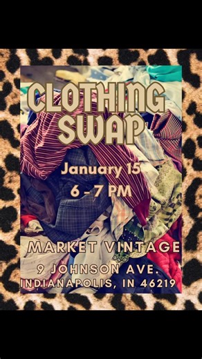 Tonight! ✨ FREE Clothing Swap at Market Vintage 🕕 6–7 PM Swap what you don’t wear, score something new-to-you (clean, gently used items only) BYO-bag to take things home in! Leftover items will be donated to Thrifty Threads, benefiting the Julian Center #ClothingSwap #MarketVintage #FreeEvent #SwapDontShop #SustainableStyle CommunityCare DonateClothes IndyEvents | Market Vintage
