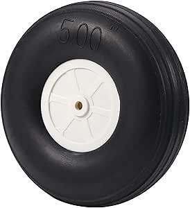 Heyiarbeit 5" RC Model Airplane Foam Wheel Super Light Tire and Wheel Sets for RC Airplane PU Sponge Tire with Plastic Hub 2 Pcs