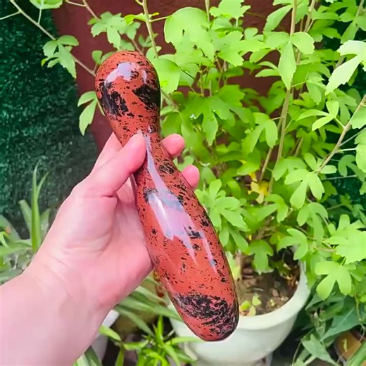 Wholesale Natural Crystal Red Obsidian Crystal Massage Stick Decoration Dildo Wand
