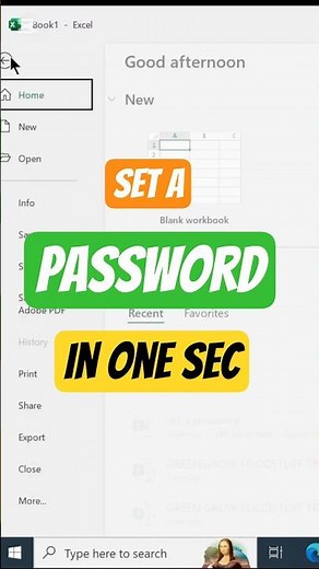 how to set a password in excel