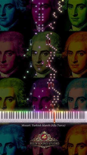Mozart - Turkish March (Alla Turca) | Piano Tiles Style Visualizer