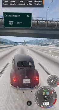 beamng drive vw beetle type1 1.6 turbo top speed crash