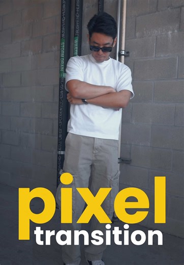 Pixel Transition 👾👀⬇️ 1. Get a video of you in front of the camera and of your background 2. Import the clips into Capcut 3. Overlay the video of you and use the rectangle mask tool 4. Position the rectangle mask tool to a section of your body 5. Duplicate and overlay the rectangle mask. Move the rectangle mask so it is in a different position 6. Repeat this process til your whole body is showing and add sound effects Follow all these steps and you get this amazing effect! Tag me if you use th