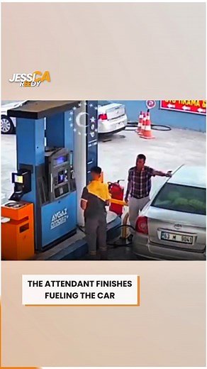 The gas attendant reacts in seconds. | Jessica Reedy