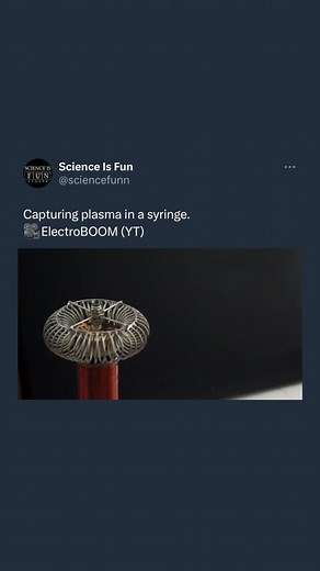 Plasma is superheated matter – so hot that the electrons are ripped away from the atoms forming an ionized gas. It comprises over 99% of the visible universe. In the night sky, plasma glows in the form of stars, nebulas, and even the auroras that sometimes ripple above the north and south poles. #science #physics #interestingfacts #physicsexperiment #scienceexperiments