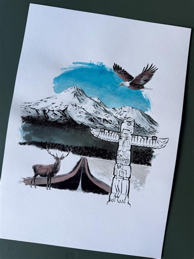 Mount Shasta, California - Original Illustration - Etsy UK