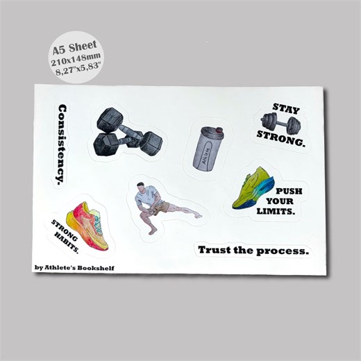 Fitness Sticker Sheet | Stickers Sport, Gym Stickers, Habit Tracker Stickers - Bullet Journals, Scrapbooks, Workout Stickers and Sports - Etsy