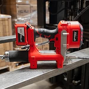 XtremepowerUS Grease Gun 47" Automatic with Variable Speed 20V MAX Lithium Ion Battery Cordless Electric, Red