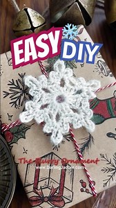 Full Tutorial 👆 Crochet Snowflake Ornament #crochet #crochettutorial #easycrochet #learncrochet
