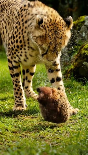 Why is this furry thing prickly?! 🐆🦔