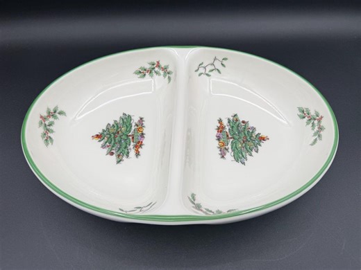 Vintage Spode Christmas Tree Pattern Divided Serving Plate - Etsy