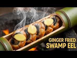 Ginger Fried Swamp Eel Cooked in Bamboo Tubes – So Aromatic & Delicious!