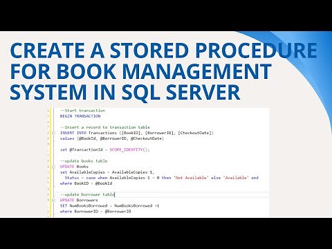 76 Create a stored procedure for book management system in sql server