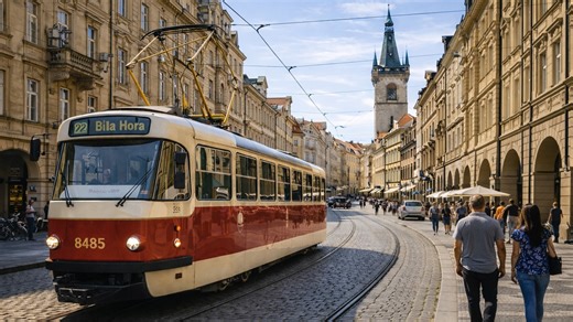 Walking through Prague’s tram streets