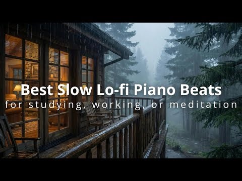 Best Slow Lo-fi Piano Beats 🎹 Perfect for studying, working, or meditation. (Rainy Sounds Ambience)
