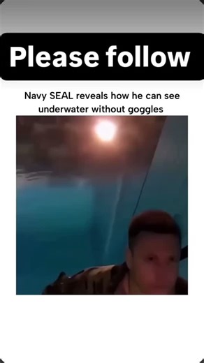 GLOBAL REEL HUB™™ on Instagram: "globalreel.io Dm for Credit / Removal The post's video demonstrates a Navy SEAL technique where cupping hands over the eyes and exhaling creates an air pocket, allowing clear vision of pool tiles underwater without goggles. This works by restoring the air-cornea refractive interface-water's index of 1.33 shifts focus behind the retina, causing blur, but the air pocket mimics air conditions, as confirmed in Journal of Vision studies on underwater acuity. Originati