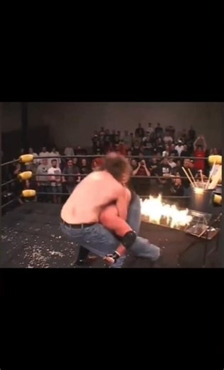 Necro Butcher Powerbombs Wifebeater through Flaming Glass 😱💀