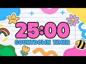 25 Minute Countdown Timer with Relaxing Music and Alarm