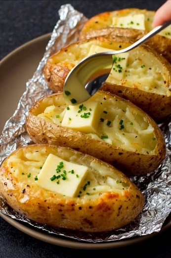 39K views · 39 reactions | Baked Potato. This is the fastest way to make baked potatoes, ready in minutes. It's crispy on the outside, perfectly cooked and fluffy on the inside. | Flame Recipes | Facebook