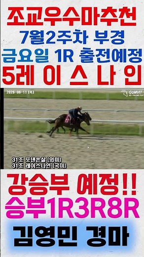 Keep an eye on Race Nine, running in Friday's 1st race at Busan-Gyeongnam in the 2nd week of July...