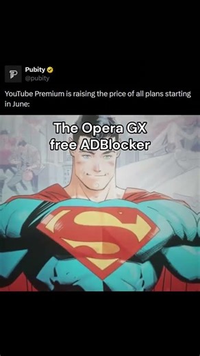 Even if youtube is rising their prices you can always count with the Opera GX free ad blocker