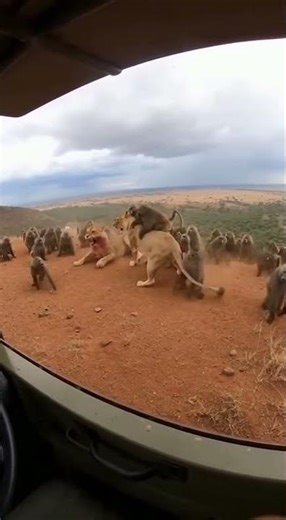 SAFARI PANIC: LIONESSES VS 50 BABOONS — WHAT HAPPENS NEXT IS UNBELIEVABLE 😱 #shorts