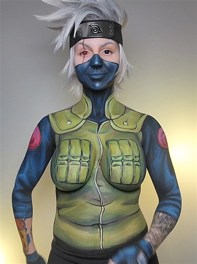Kakashi bodypaint #cosplay #anime #Naruto #artist #art