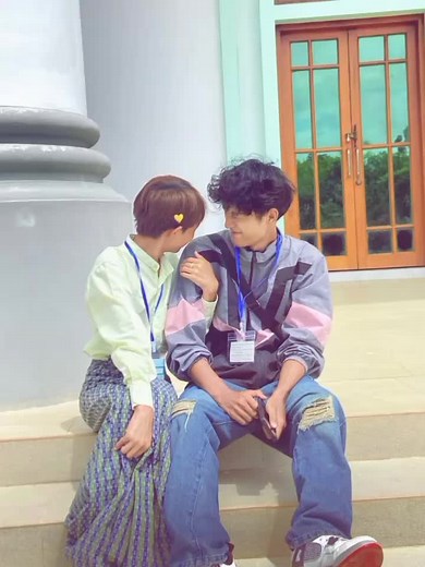 Burmese Boy and Stylish Boy at Taunggyi University