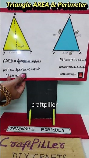 triangle area and perimeter maths working model - tlm - shorts | craftpiller