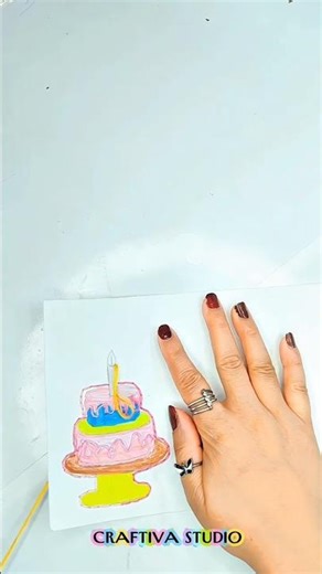 DIY Cute Birthday Embroidery card idea 🎂😍#shorts #shortsfeed Birthday #embroidery #trending