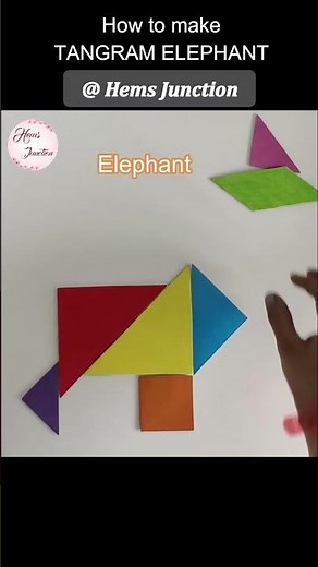 How to make Tangram Elephant #shorts #tangram #hemsjunction #tangramanimals #tangramelephant