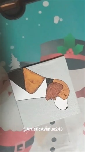 Painting a Simple Geometric Dog on Canvas #youtubeshorts #art #trending #viral #shorts
