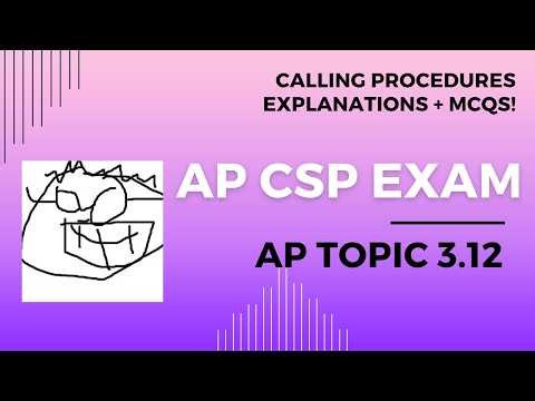 AP CSP Topic 3.12 -Calling Procedures! - Explanations and 6 MCQs!