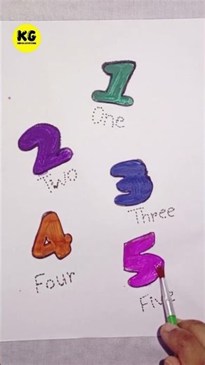🖌️ Painting Numbers 1–5 | Learn to Count & Trace