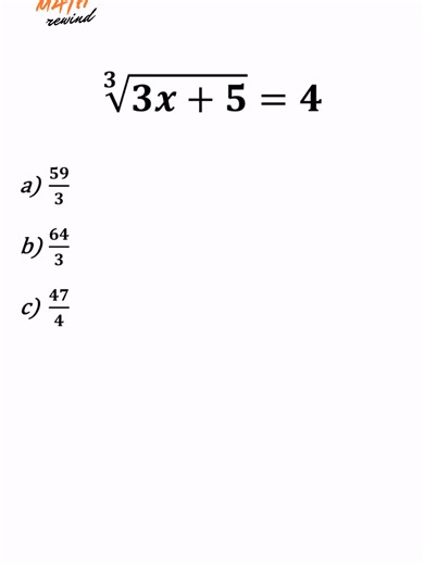 Struggling with radical equations? 😅 Watch how we solve this cubic root equation in seconds! No calculator needed—just pure algebra magic. 🧮✨ #Math #Algebra #RadicalEquations #CubicRoot #MathTricks #LearnMath #EquationSolving #MathHelp #StudyTips #MathHack