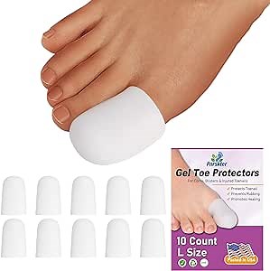 Toe Protectors for Women & Men - 10pcs Big Toe Caps and Protectors | Gel Toe Covers (Aloe Vera Extract Infused Gel Materials), Prevent Pain Relief For Corns, Blisters And Ingrown Toenails
