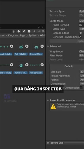 Cách hiện rõ nét pixel trong Unity - JemJichJac #csharp #player #tutorial #unity #programming