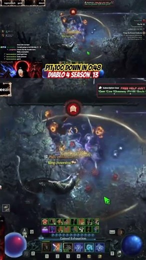Diablo 4 pit 100 Down in 48 Seconds #shorts