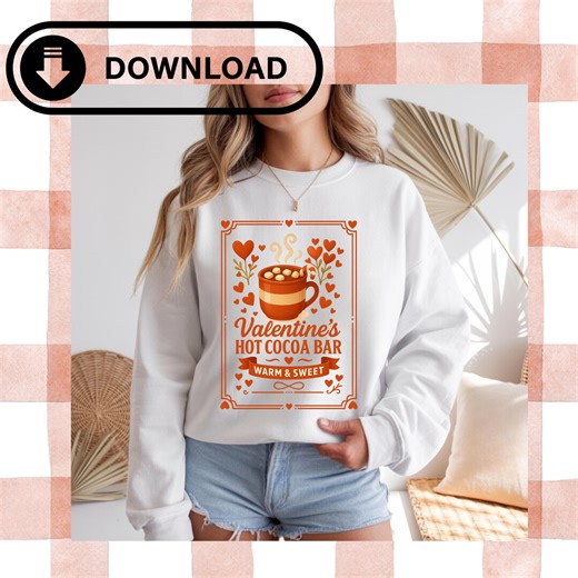 Valentine’s Hot Cocoa Bar PNG • Warm & Sweet Sign • Cute Hot Chocolate Clipart • Valentine Kitchen Decor Printable • Digital Download - Etsy