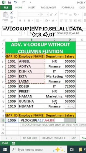 ⚡ Advanced VLOOKUP Trick You’ve Never Seen Before! #exceltutorial #excel #trending #microsoft #viral