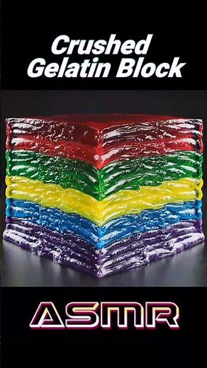 【破壊ASMR】多色ゼラチンの塊を潰してみた 🌈 #ASMR #ASMRSounds #SlickSounds #AI #AIart #Crushing #impact