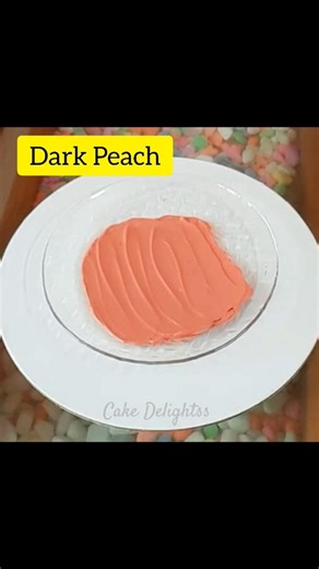 Dark Peach 🍑 Color in Whipping Cream ✨️ #trendingshorts #shortsfeed #colormixing