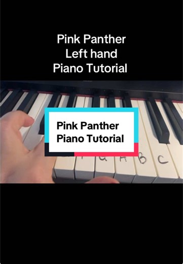 Pink Panther left hand piano tutorial #piano #pianotutorial #playingpiano #easypiano #pinkpanther