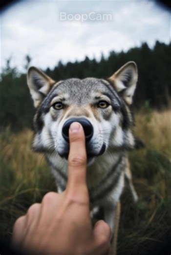 Timber Wolf let me boop his nose #wolf #boop #animals