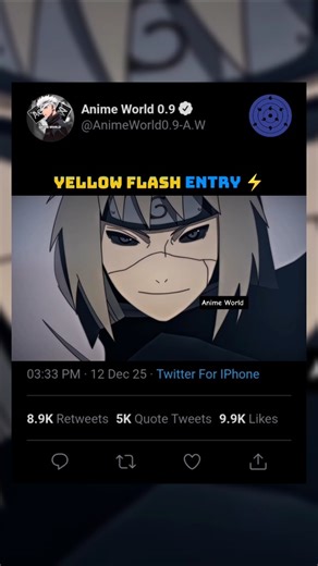 Yellow flash entry ⚡ #anime #minato