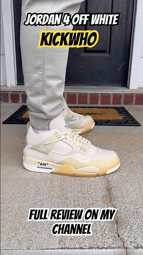 Jordan 4 Off White via kickwho. Full review on my channel! #jordan4 #shoes #review