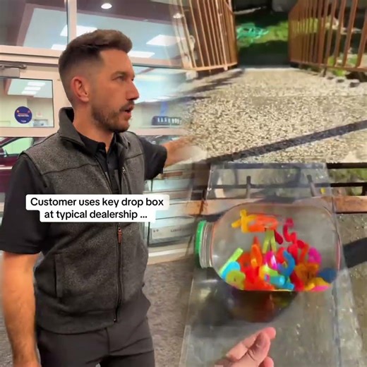 Using car dealership key drop box for an oil change