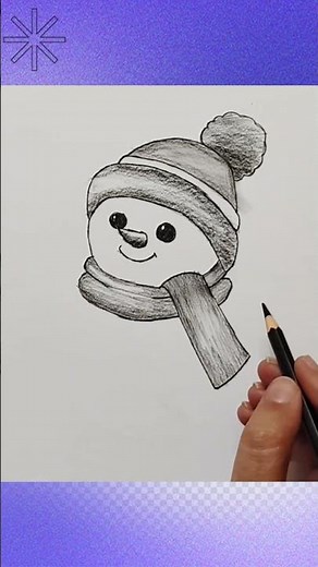 How to draw a snowman easy⛄️ Christmas drawing