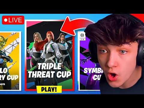🔴LIVE! - TRIO TOURNAMENT in FORTNITE! (New Free Skins!)